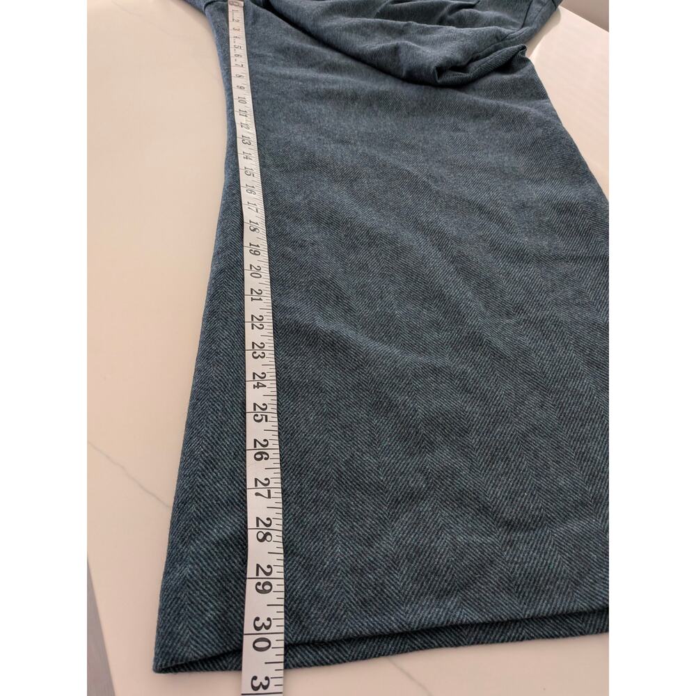 Boden Belgravia Wool Blend Pants Green Navy US 14R Regular Pleated NWT Wide Leg - Picture 9 of 10